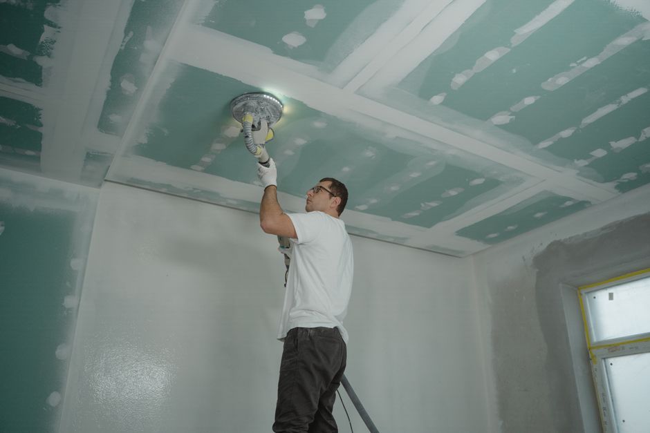 Professional painter working in a home interior